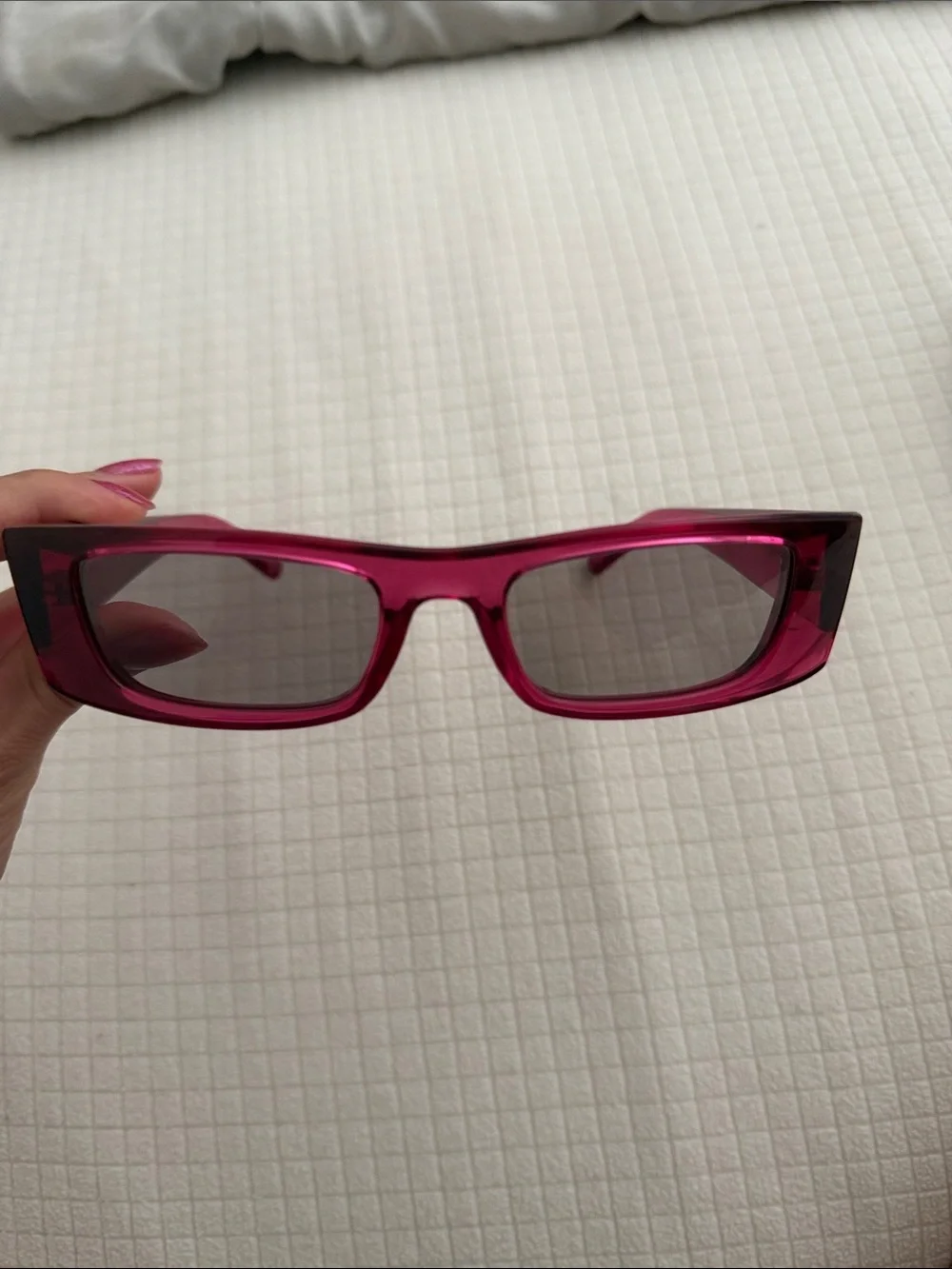 Saint Laurent fuchsia acetate cat-eye sunglasses